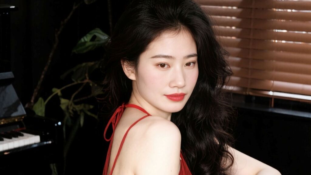 Asian cam model smiling in a glamour portrait for a live cams guide